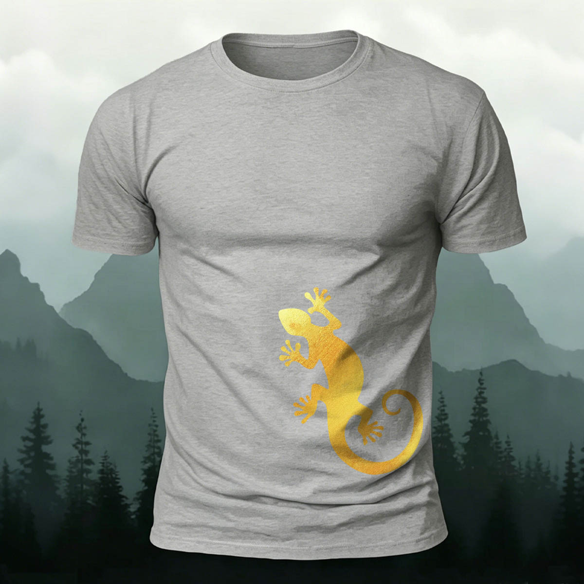 Minimalist Gecko Nature Print Skin-Friendly Tee