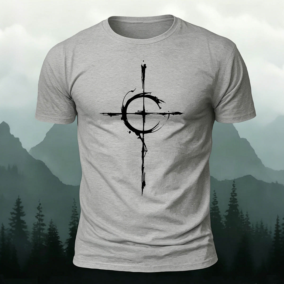 Zen Enso Cross Compass Casual Skin-Friendly Tee