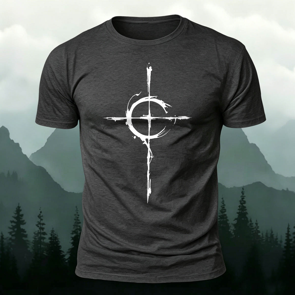 Zen Enso Cross Compass Casual Skin-Friendly Tee