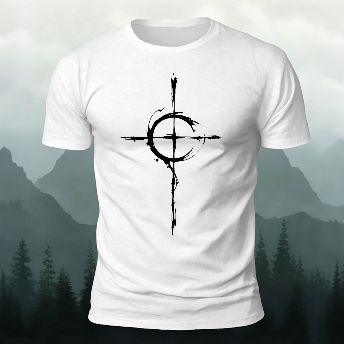 Zen Enso Cross Compass Casual Skin-Friendly Tee