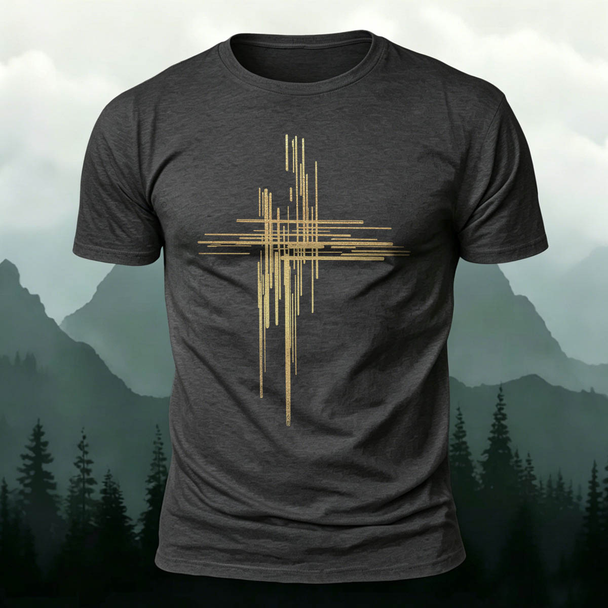 Modern Minimalist Cross Casual Premium Cotton Tee