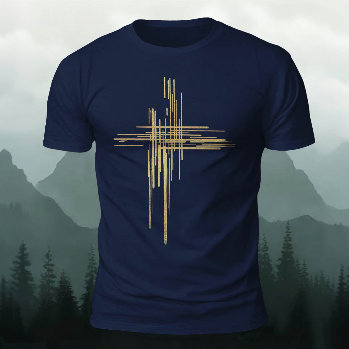 Modern Minimalist Cross Casual Premium Cotton Tee