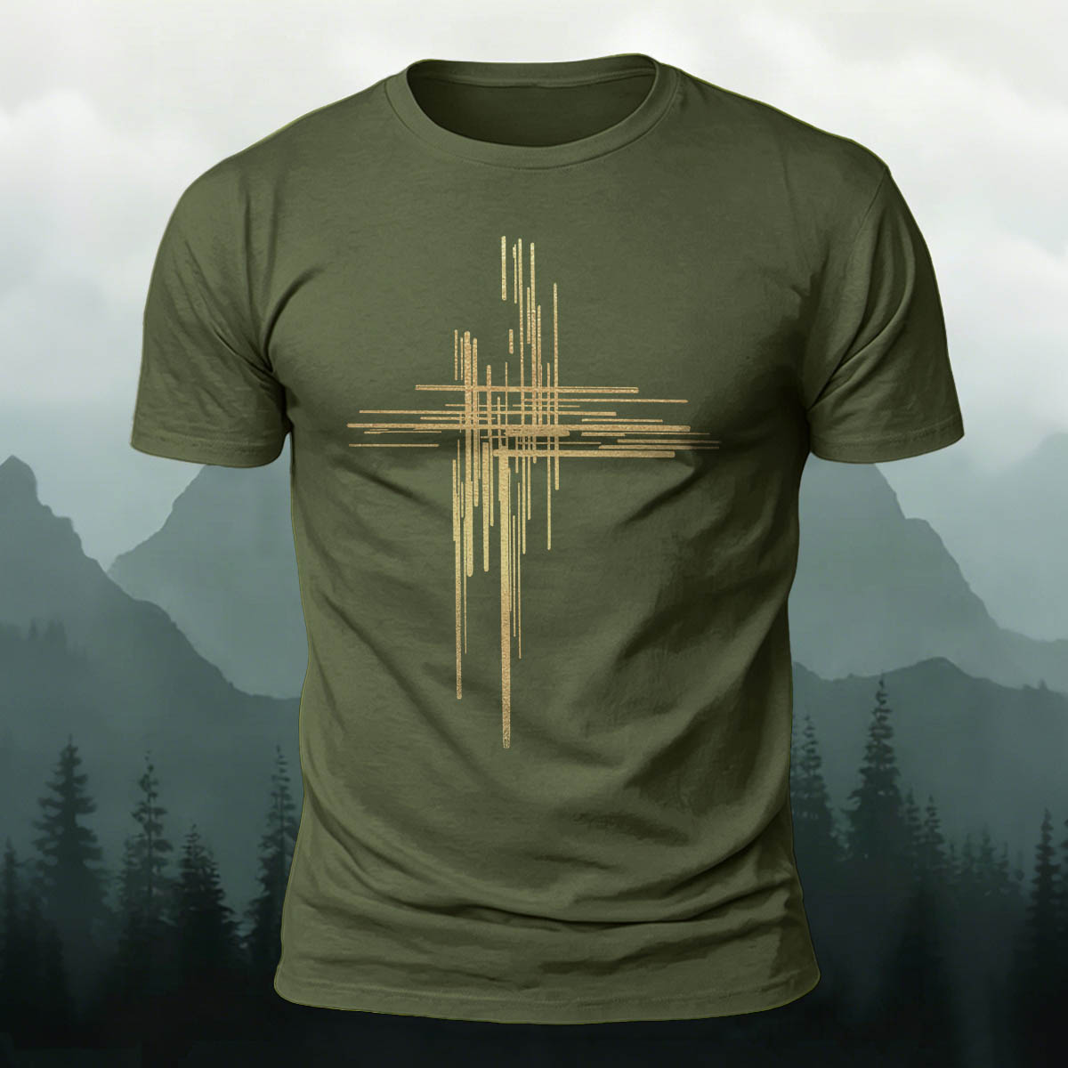 Modern Minimalist Cross Casual Premium Cotton Tee