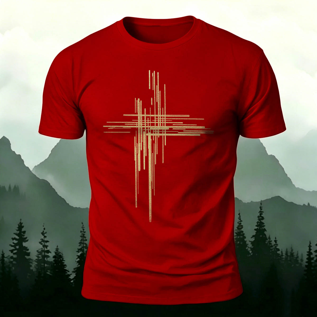Modern Minimalist Cross Casual Premium Cotton Tee