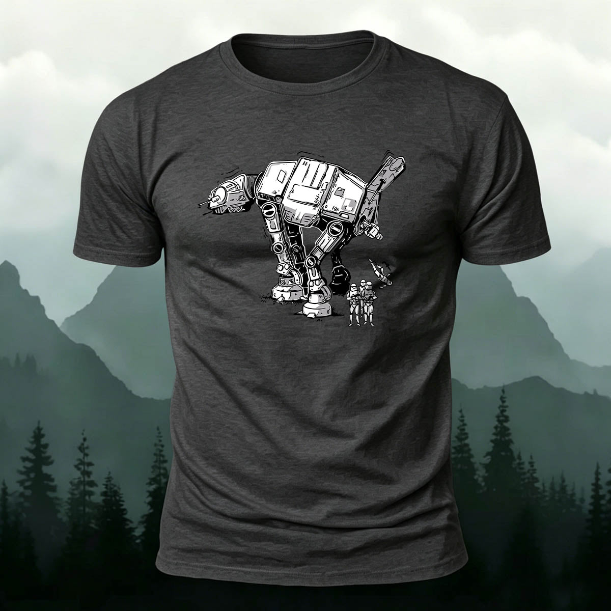 Sci-Fi ATAT Trooper Premium Cotton Casual Tee