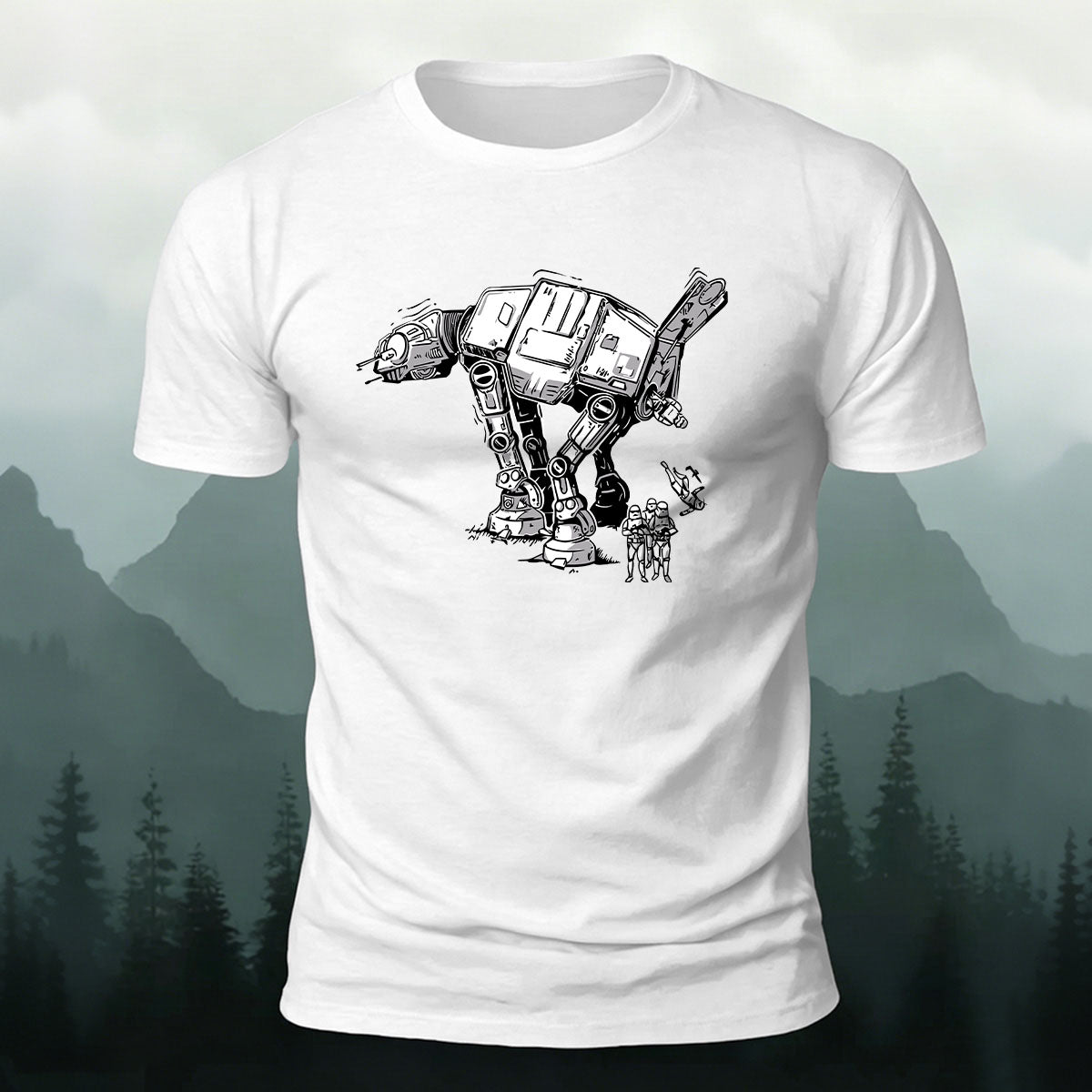 Sci-Fi ATAT Trooper Premium Cotton Casual Tee