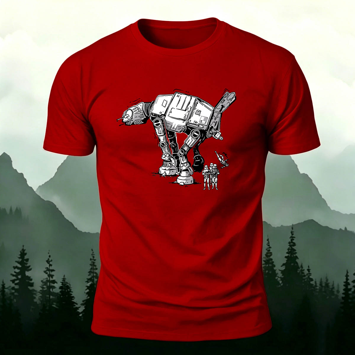Sci-Fi ATAT Trooper Premium Cotton Casual Tee
