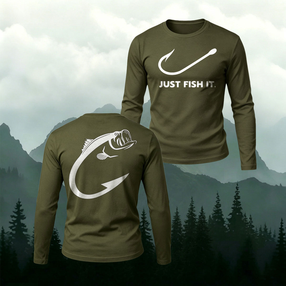 ジャスト・フィッシュ・イット アングラー コットンロングスリーブTシャツ
