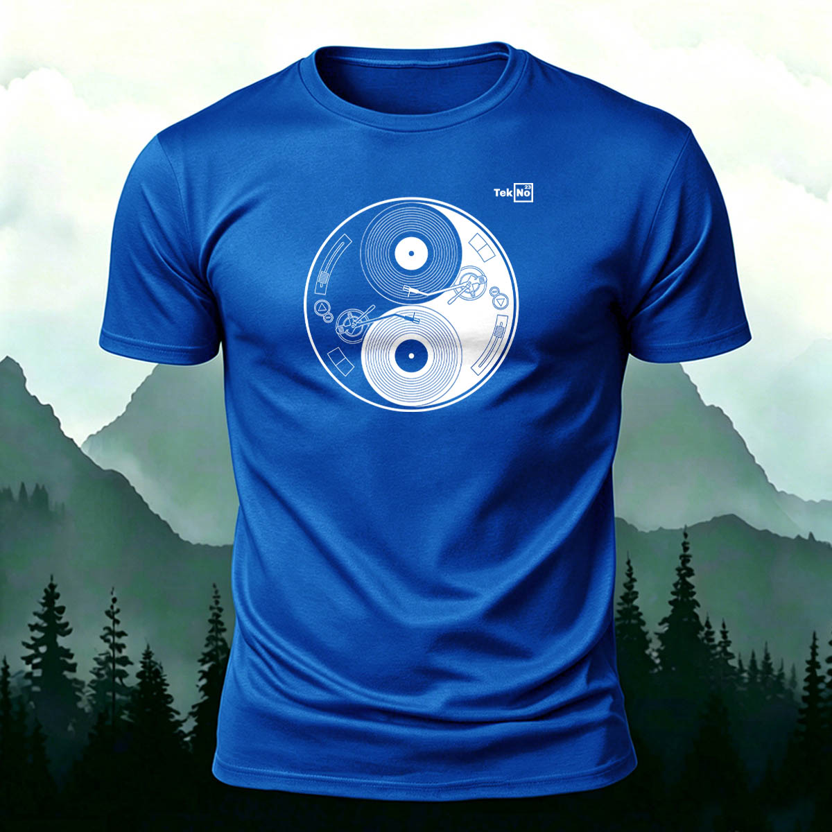 Retro Vinyl Yin Yang Graphic Premium Cotton Tee