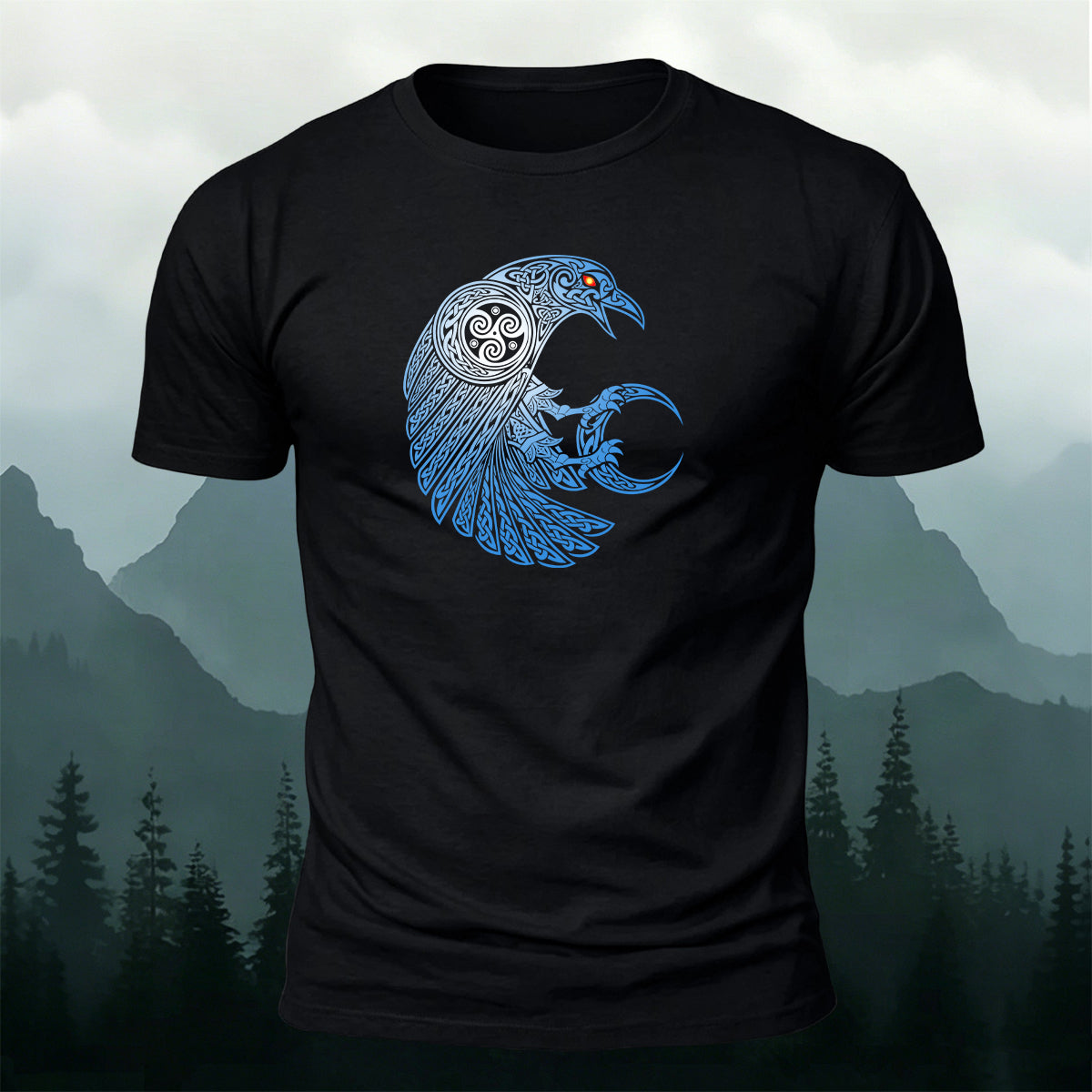 Celtic Knot Raven Totem Mysterious Casual T-Shirt
