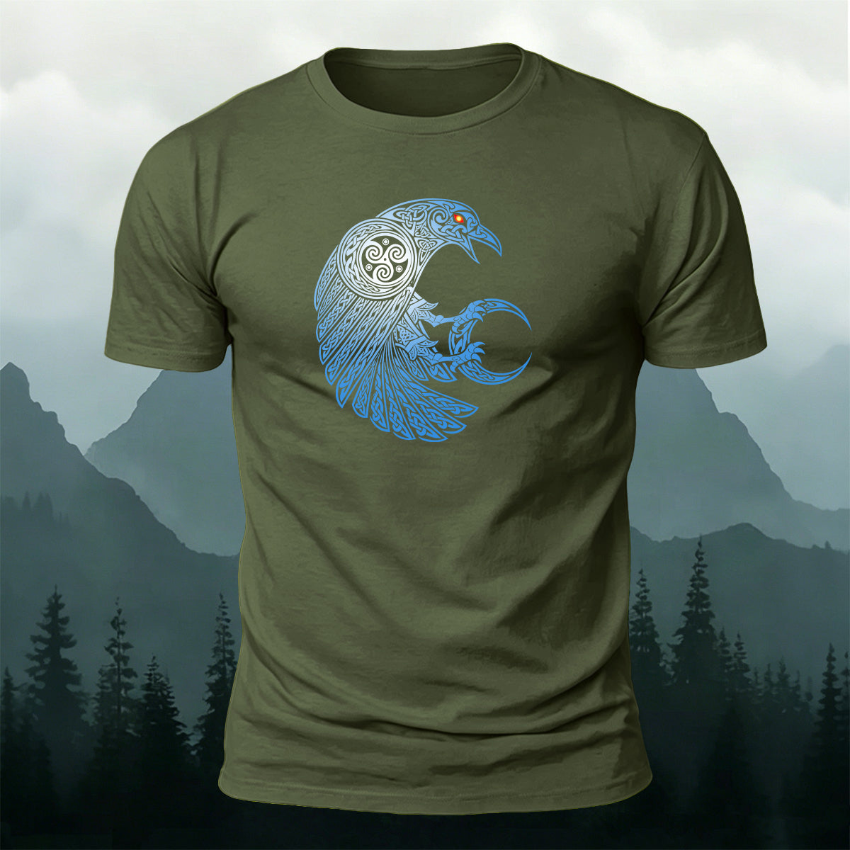 Celtic Knot Raven Totem Mysterious Casual T-Shirt