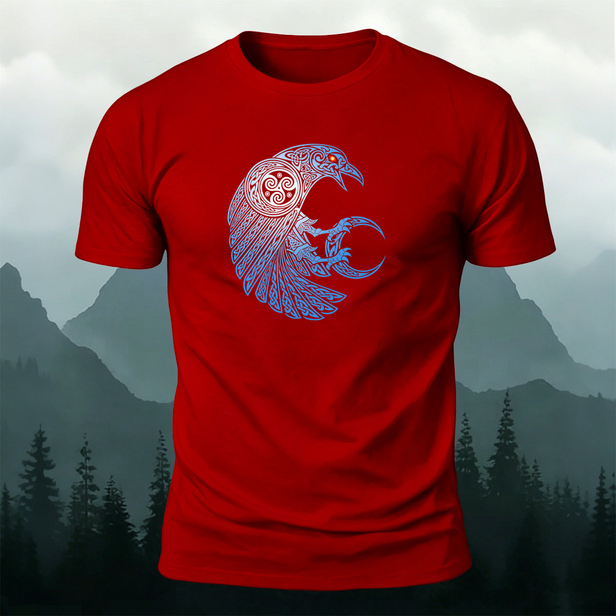 Celtic Knot Raven Totem Mysterious Casual T-Shirt