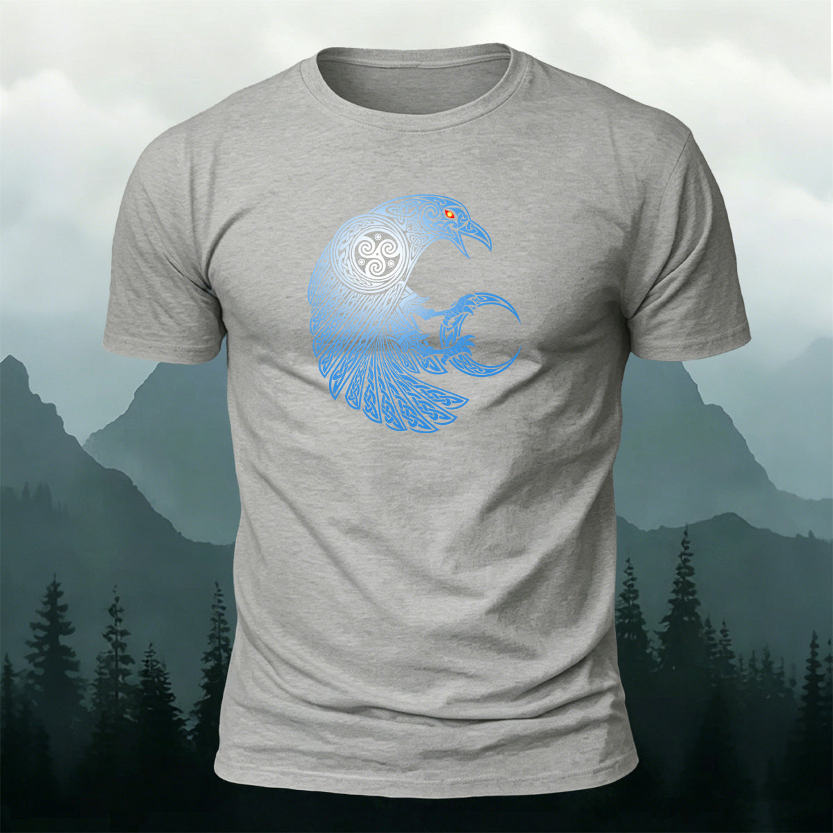 Celtic Knot Raven Totem Mysterious Casual T-Shirt