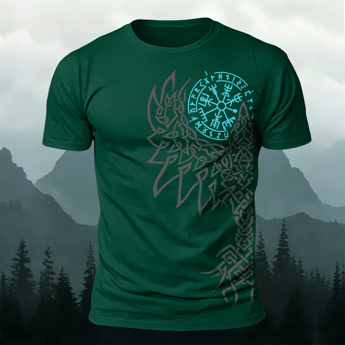Viking Wolf Knotwork Casual Premium Cotton T-Shirt