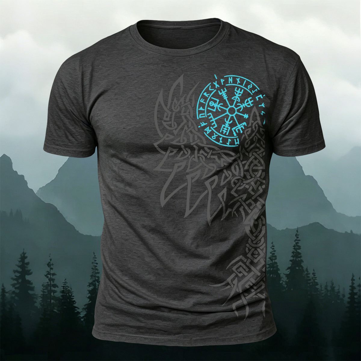 Viking Wolf Knotwork Casual Premium Cotton T-Shirt