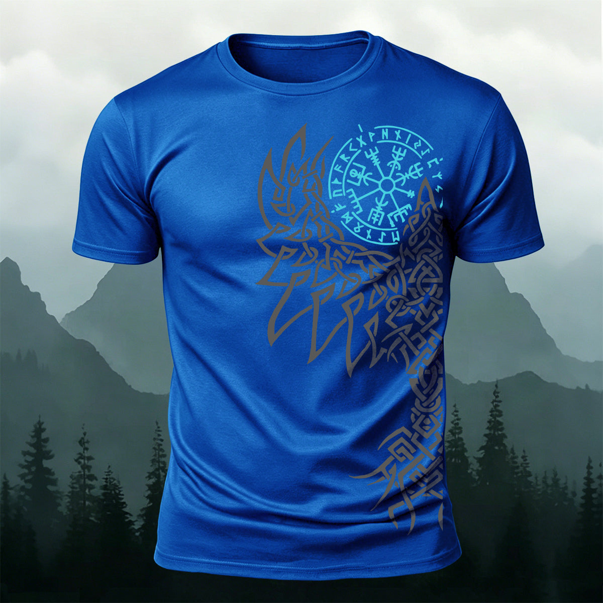 Viking Wolf Knotwork Casual Premium Cotton T-Shirt