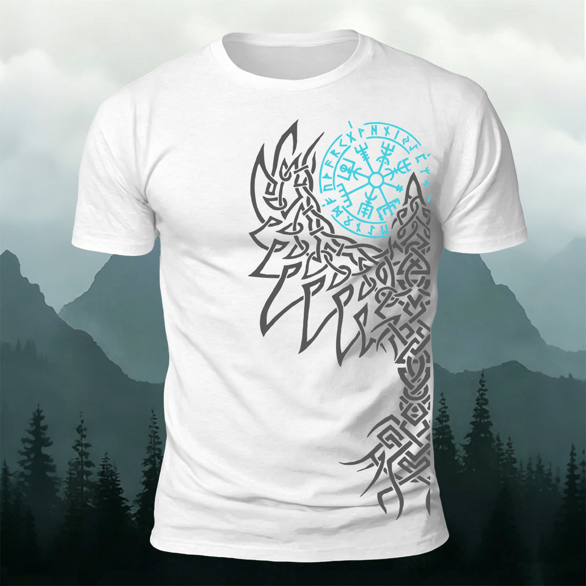 Viking Wolf Knotwork Casual Premium Cotton T-Shirt