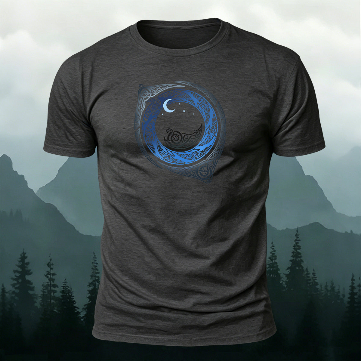 Celtic Moon Circle Totem Mystical Casual Cotton Tee