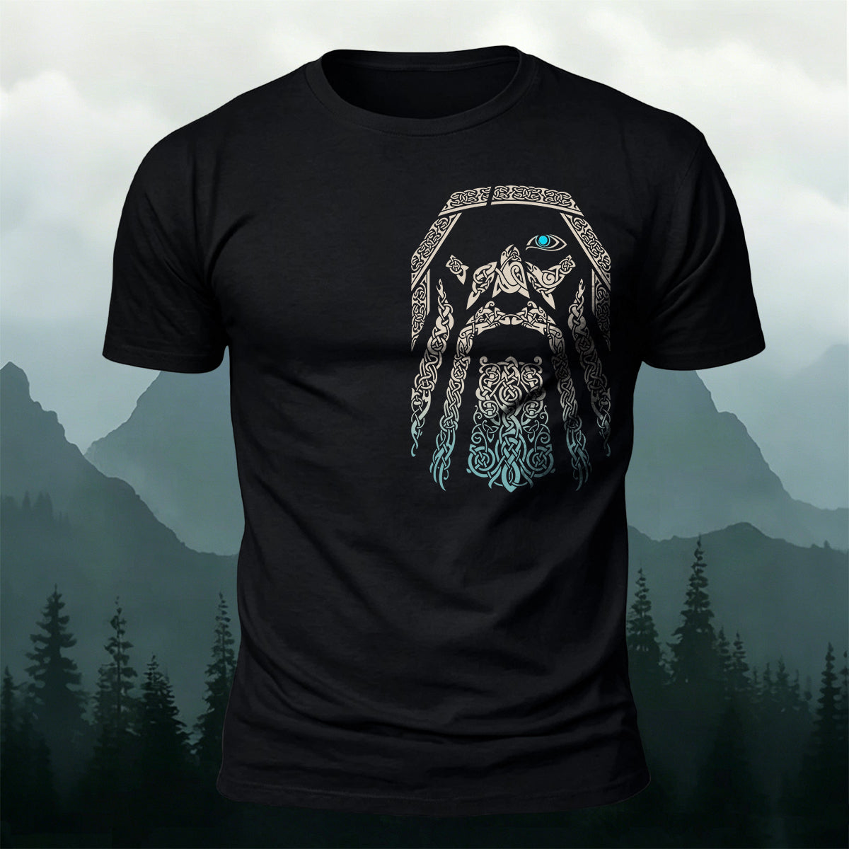 Celtic Odin One-Eyed Totem Casual Cotton T-Shirt