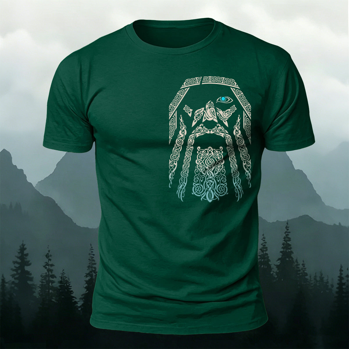 Celtic Odin One-Eyed Totem Casual Cotton T-Shirt