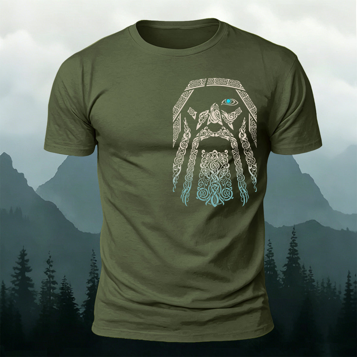 Celtic Odin One-Eyed Totem Casual Cotton T-Shirt