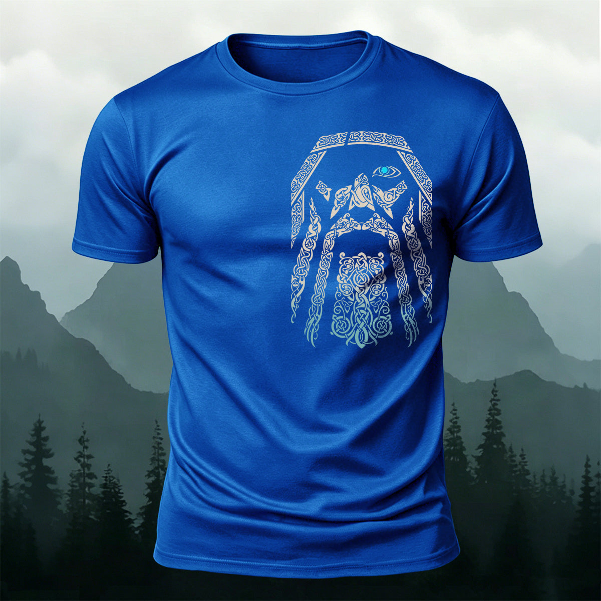 Celtic Odin One-Eyed Totem Casual Cotton T-Shirt