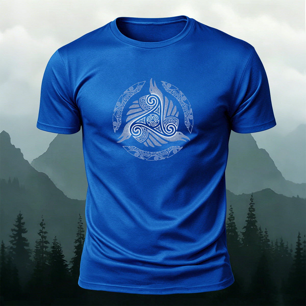 Celtic Triple Raven Totem Casual Skin-Friendly T-Shirt