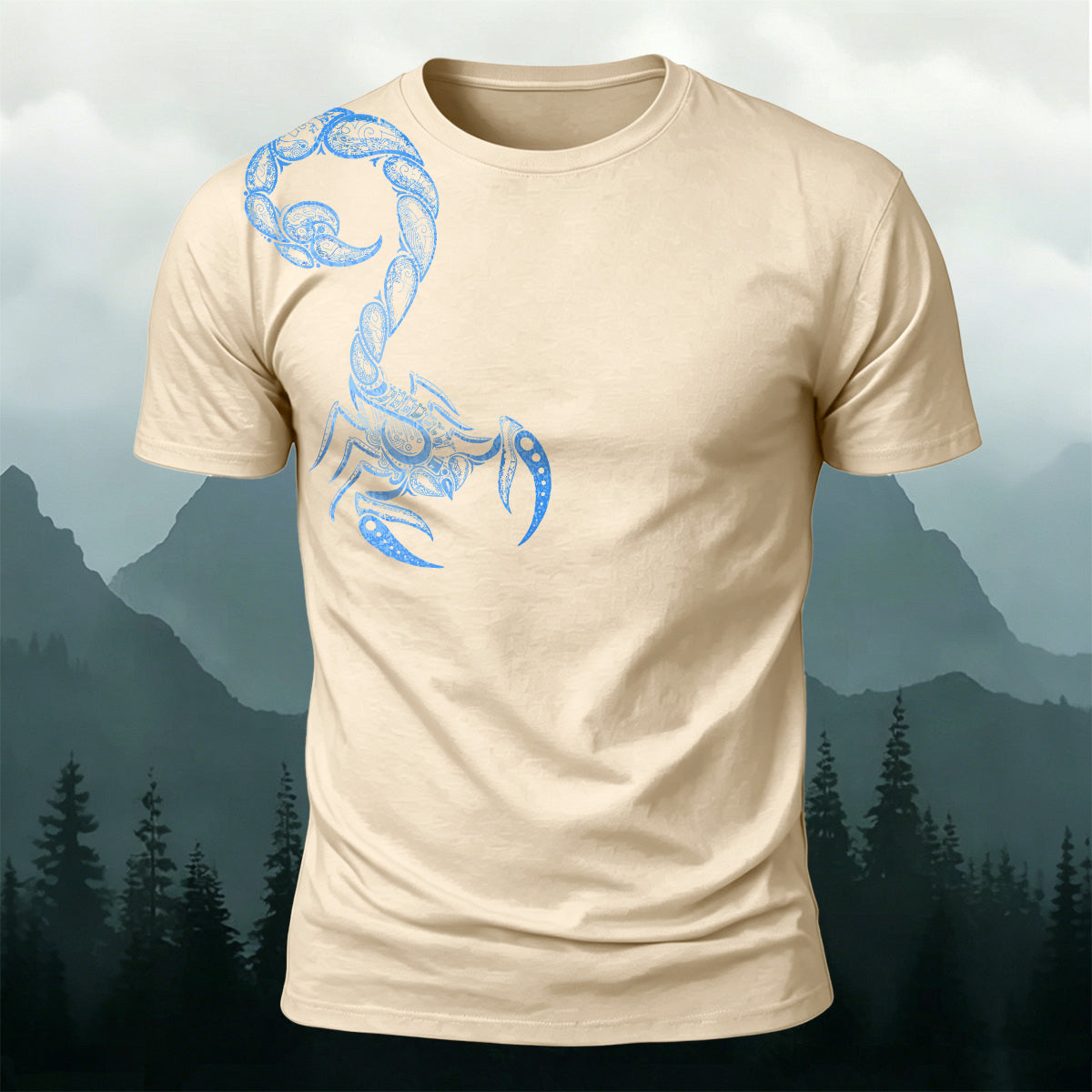 Sublimation Ornate Tribal Scorpion Casual T-Shirt