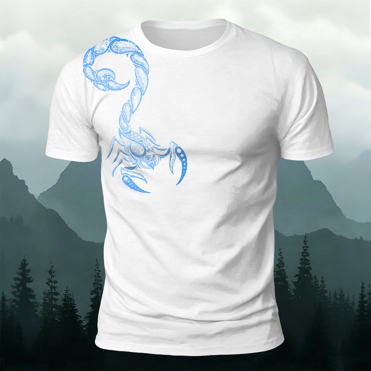 Sublimation Ornate Tribal Scorpion Casual T-Shirt