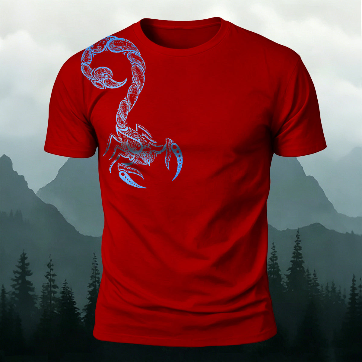 Sublimation Ornate Tribal Scorpion Casual T-Shirt