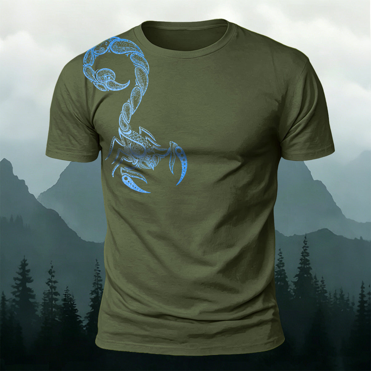 Sublimation Ornate Tribal Scorpion Casual T-Shirt