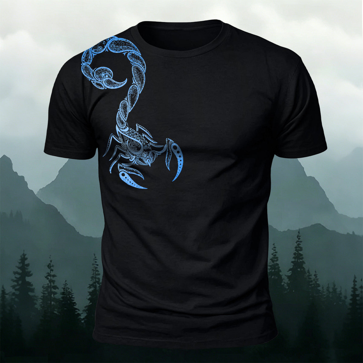 Sublimation Ornate Tribal Scorpion Casual T-Shirt