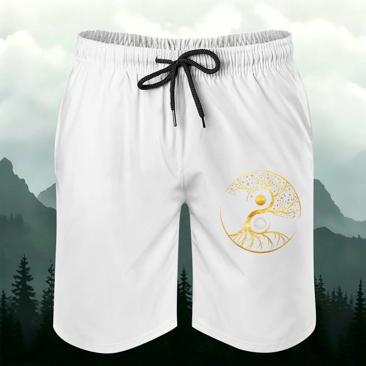 Yin Yang Tree of Life Outdoor Casual Shorts
