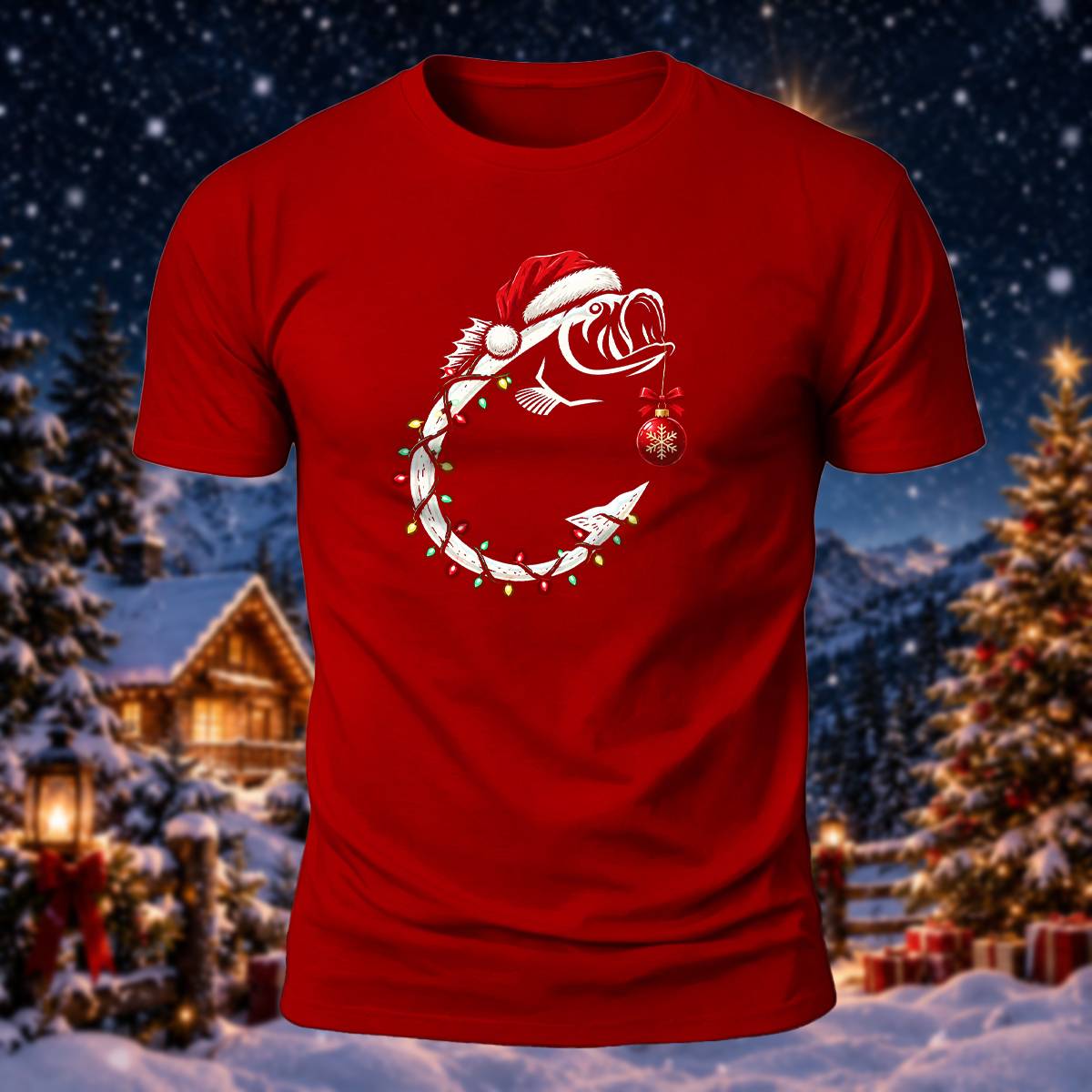 Christmas Fishing Lover Casual Premium Cotton Tee