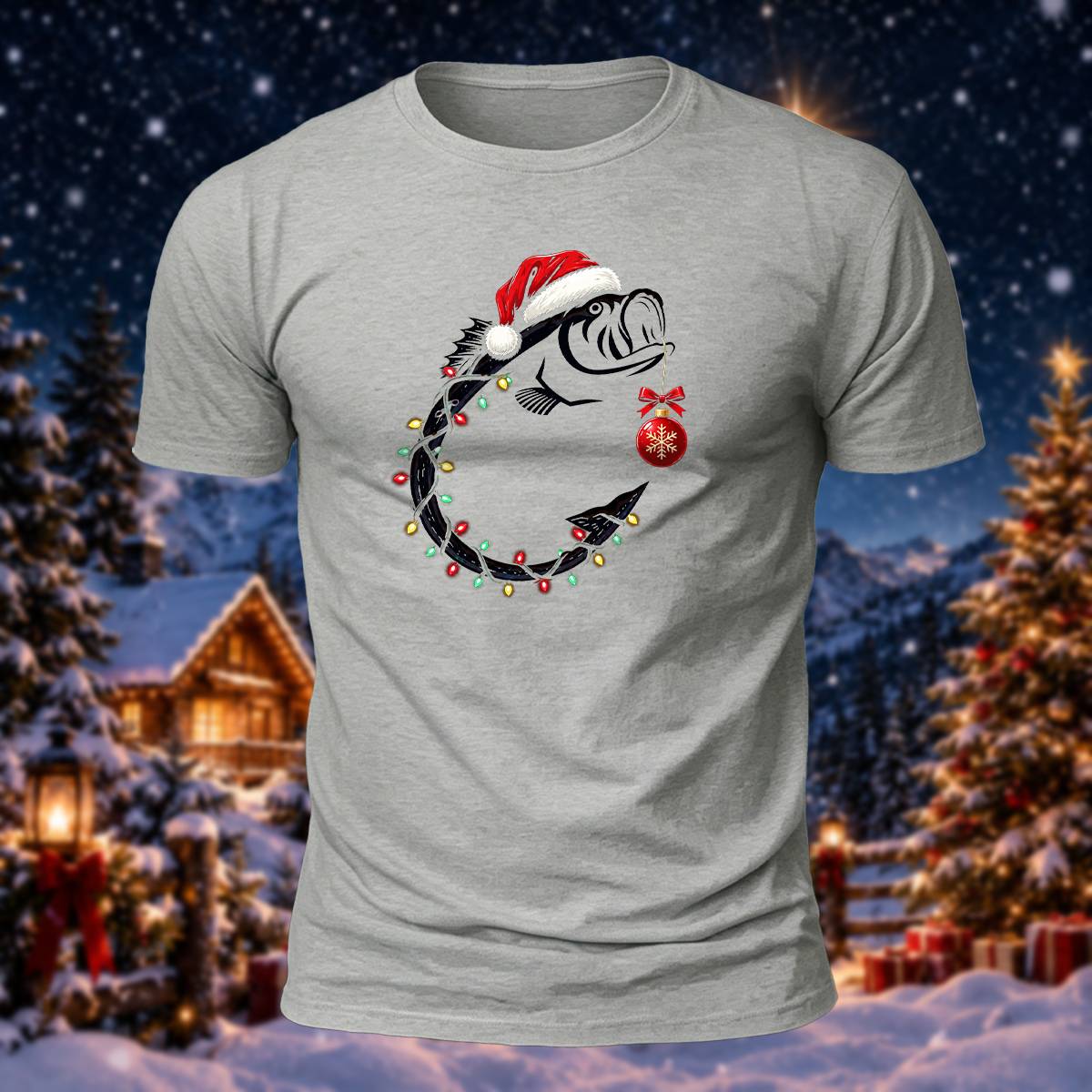 Christmas Fishing Lover Casual Premium Cotton Tee