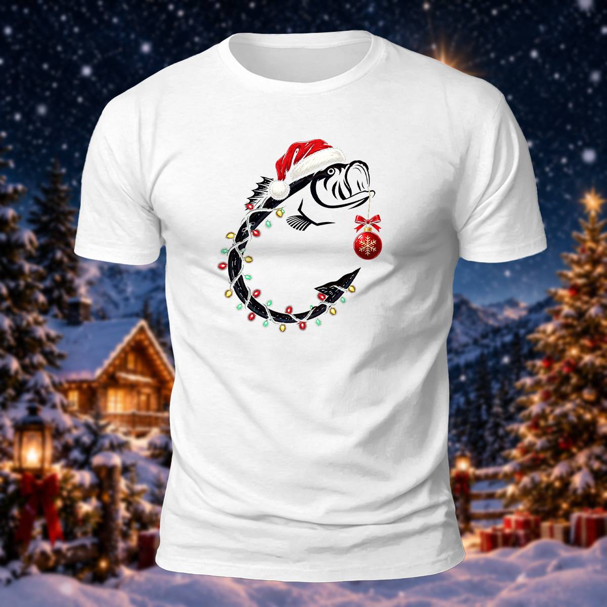 Christmas Fishing Lover Casual Premium Cotton Tee