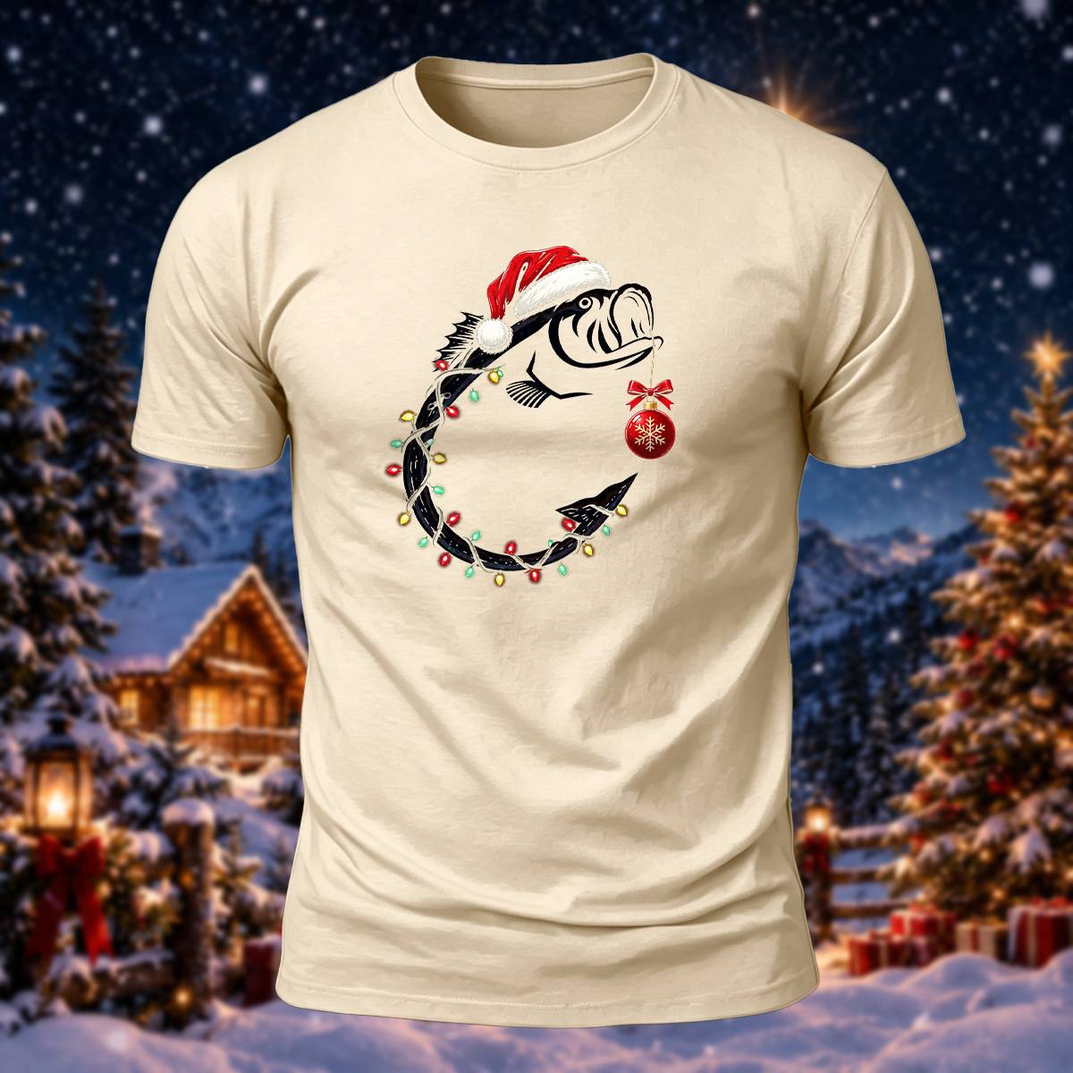 Christmas Fishing Lover Casual Premium Cotton Tee