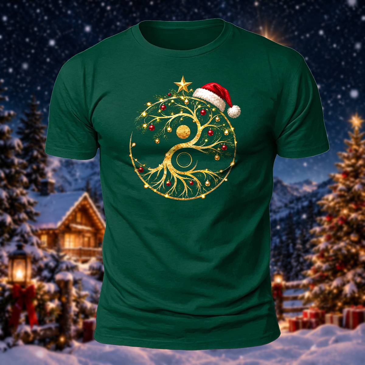 Christmas Spiritual Tree Lover Casual Cotton T-Shirt