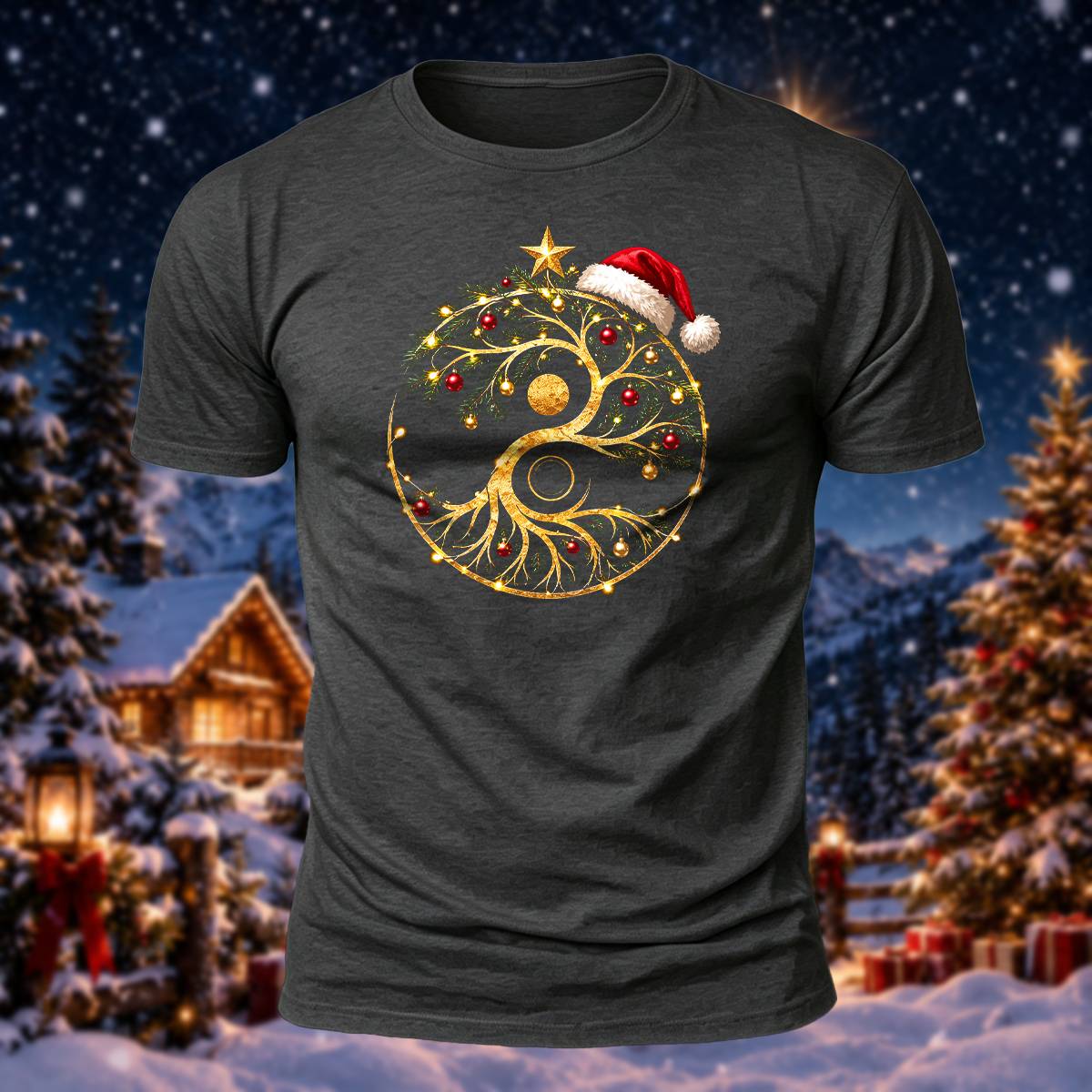 Christmas Spiritual Tree Lover Casual Cotton T-Shirt