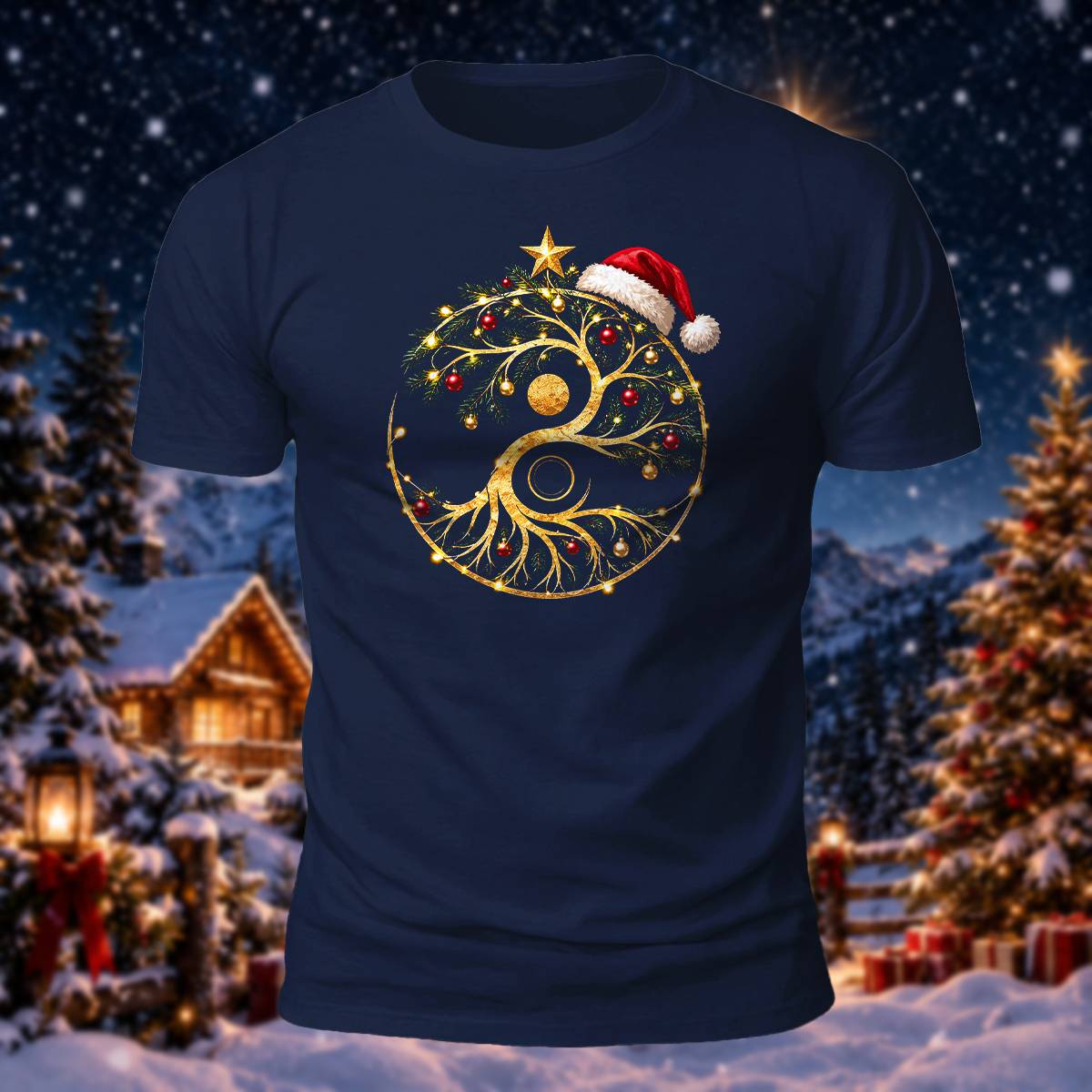 Christmas Spiritual Tree Lover Casual Cotton T-Shirt