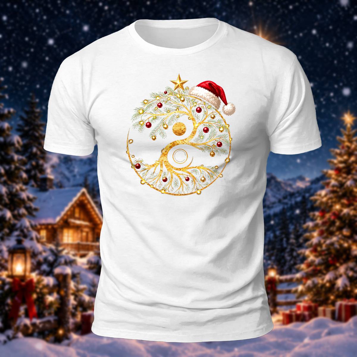 Christmas Spiritual Tree Lover Casual Cotton T-Shirt
