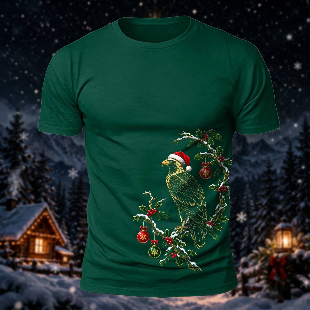 Christmas Eagle Lover Casual Short Sleeve Tee