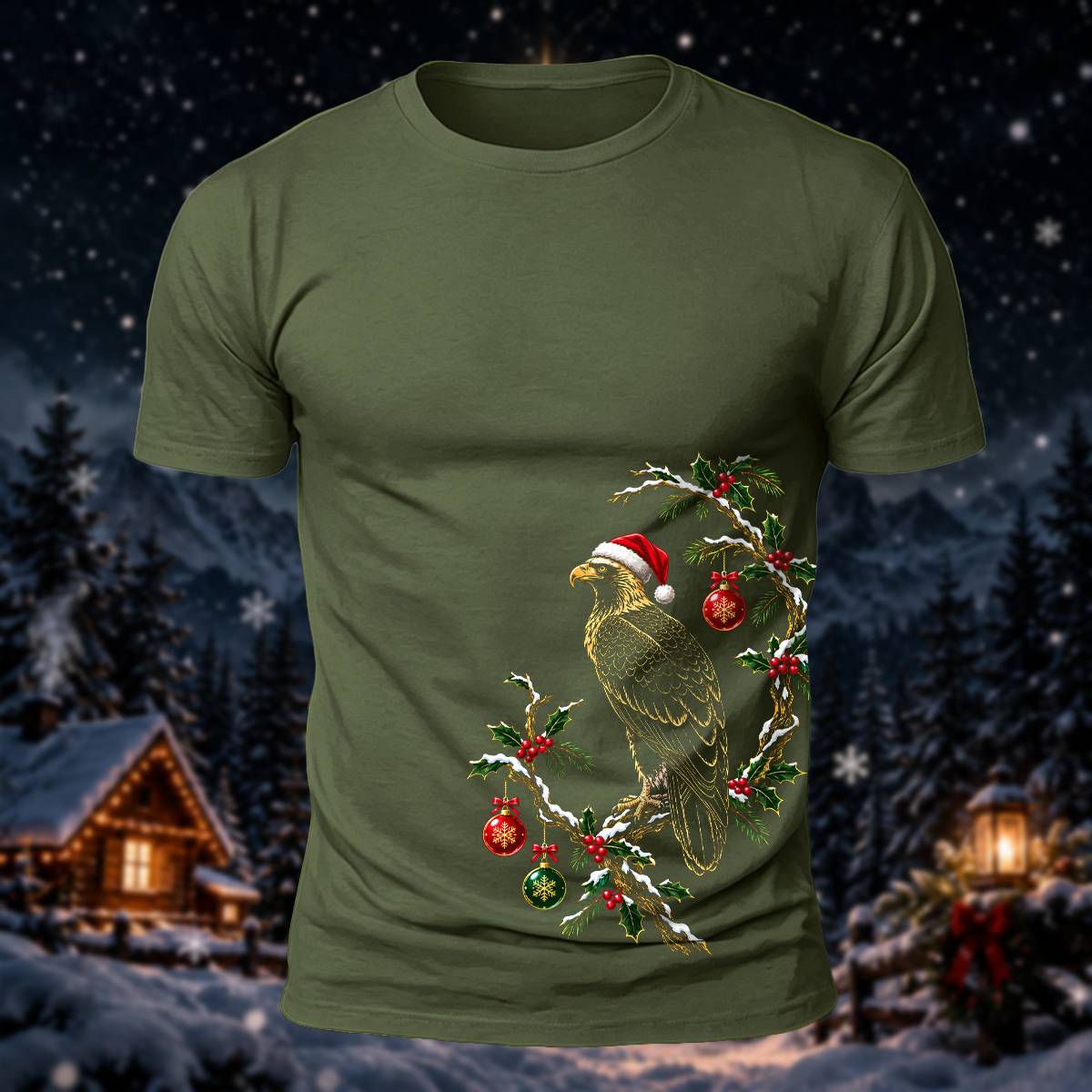Christmas Eagle Lover Casual Short Sleeve Tee