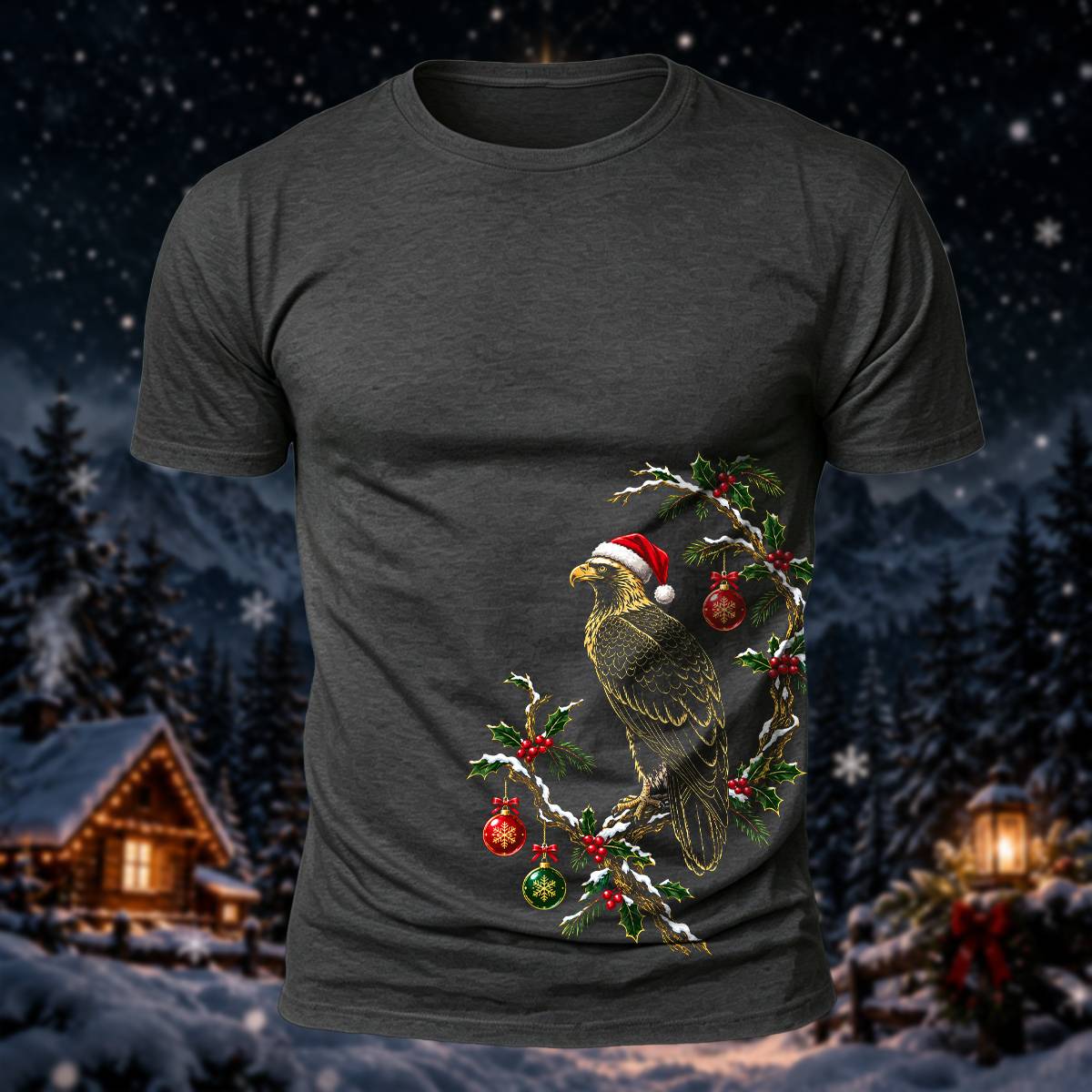 Christmas Eagle Lover Casual Short Sleeve Tee