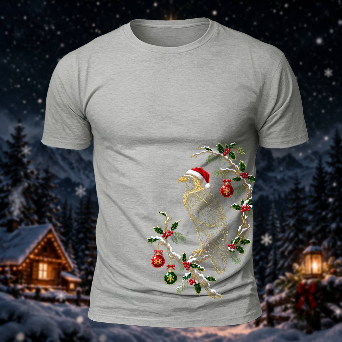 Christmas Eagle Lover Casual Short Sleeve Tee
