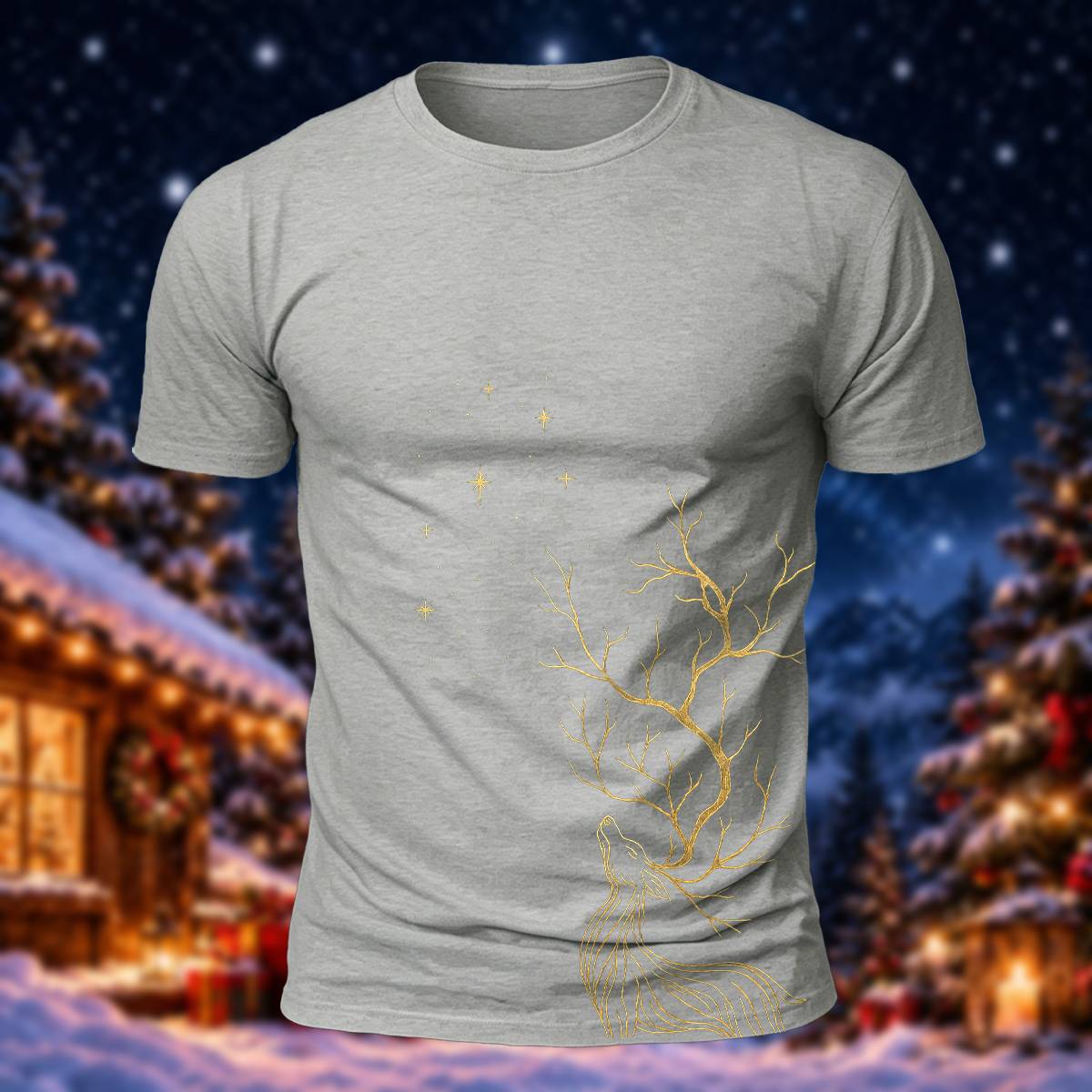 Elegant Christmas Deer Lover Casual Short Sleeve Tee