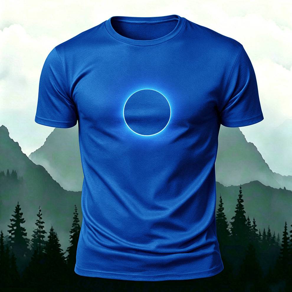DTG Neon Blue Solar Eclipse Minimal Casual Tee