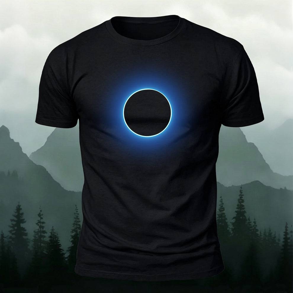 DTG Neon Blue Solar Eclipse Minimal Casual Tee