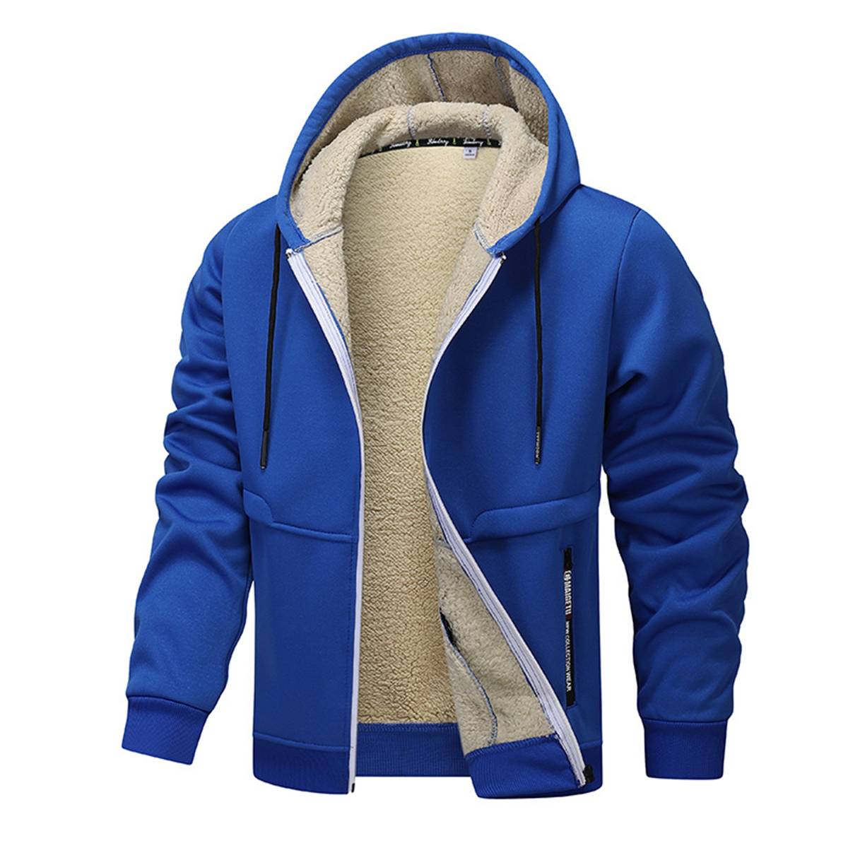 Relaxed Fit Thick Fleece Lined Hooded Jacket