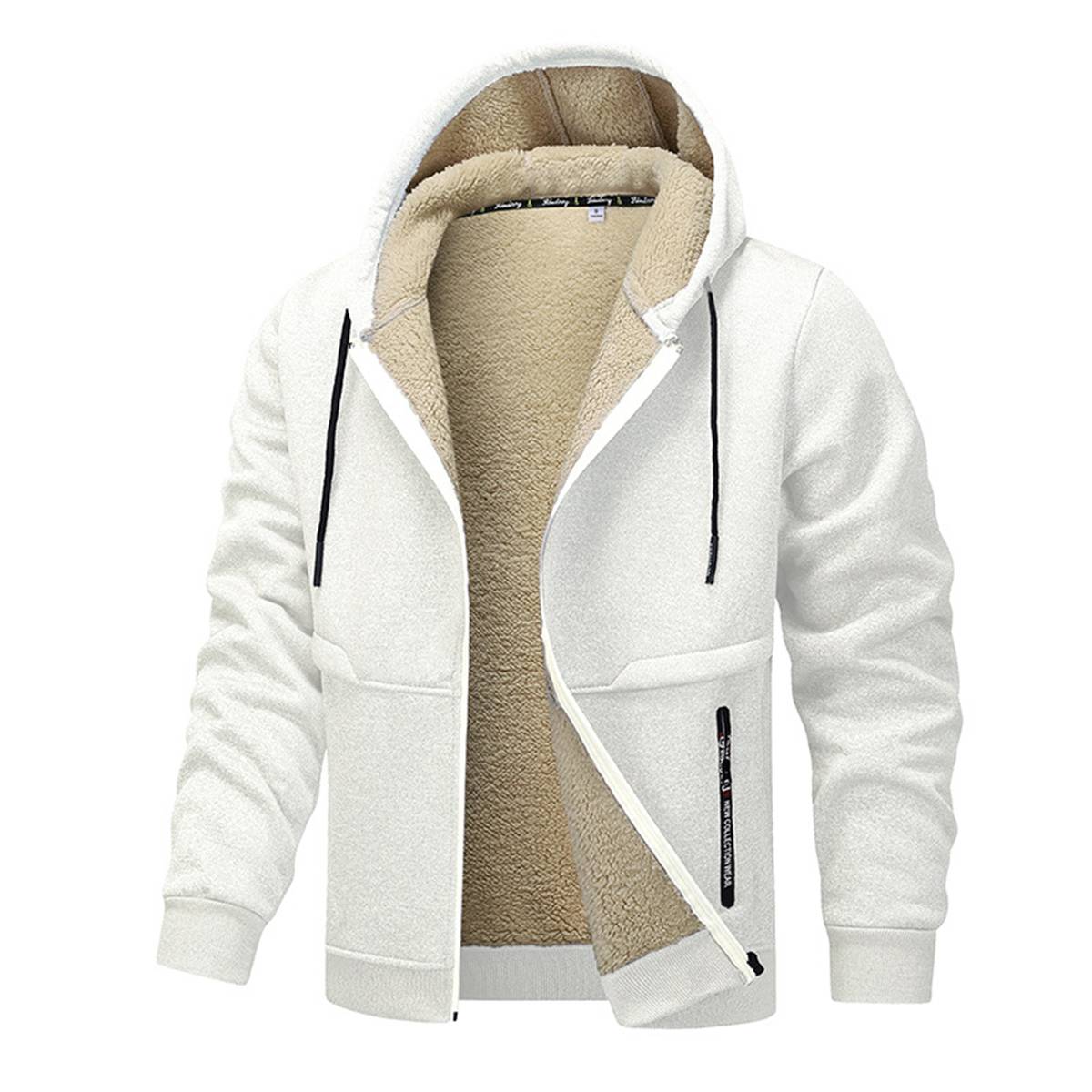 Relaxed Fit Thick Fleece Lined Hooded Jacket